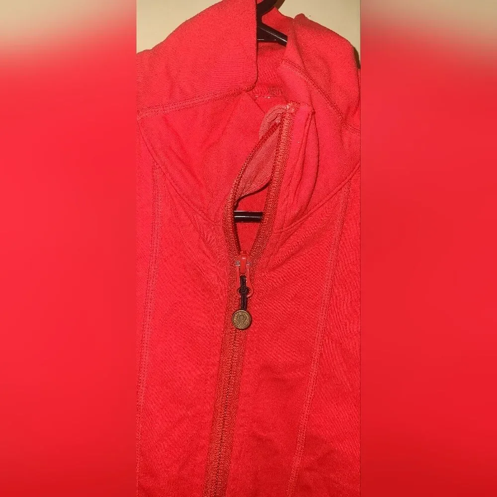 Lululemon Lipstick Zip Up Blissed Out Crop Red Jacket Coat 6 Medium